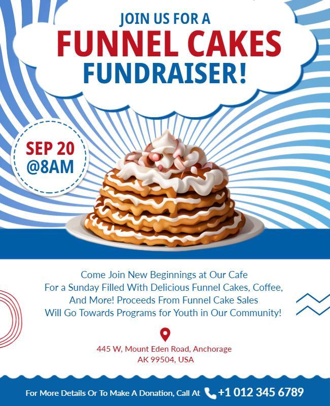 Funnel Cakes Fundraiser Event Flyer Template