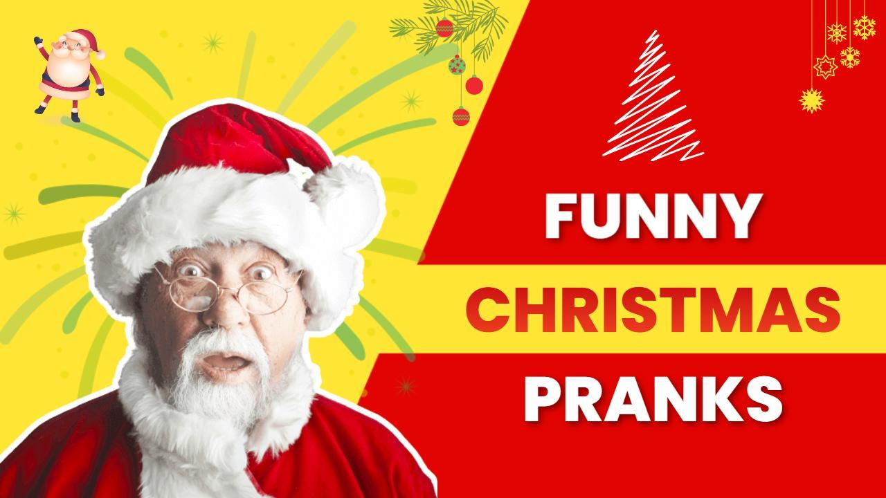 Funny Christmas Pranks Holiday Cheer YouTube Thumbnail Template
