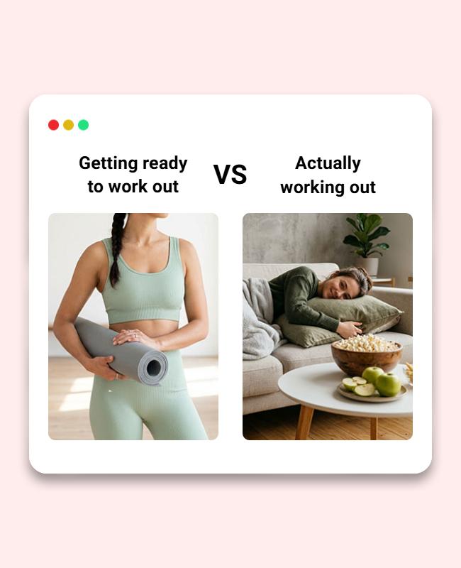 Funny Fitness Expectations Vs Reality Meme Poster Template