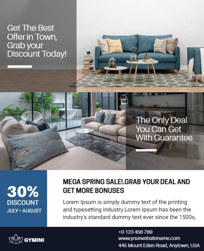 Furniture Store Mega Spring Sale Flyer Template