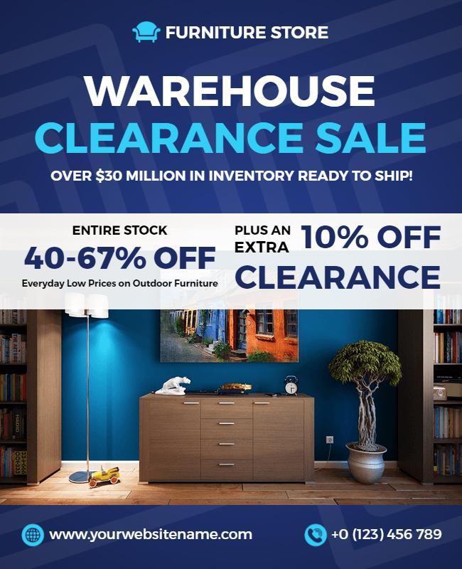 Furniture Store Warehouse Clearance Sale Flyer Template