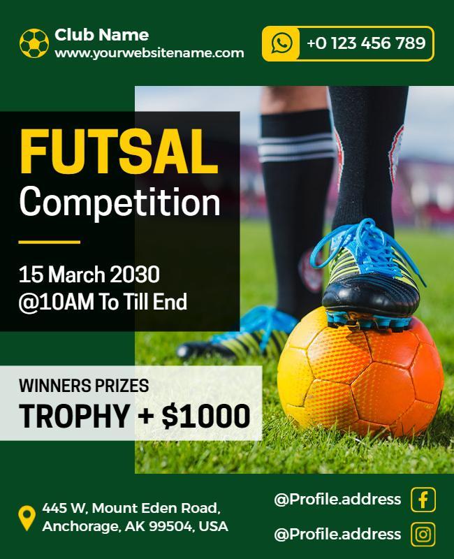 Futsal Competition Event Announcement Flyer Template