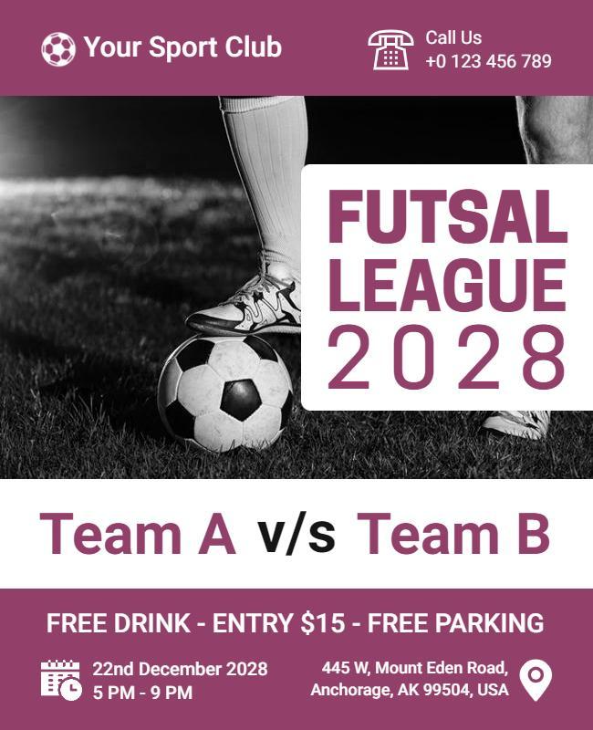 Futsal League Match Event Flyer Template