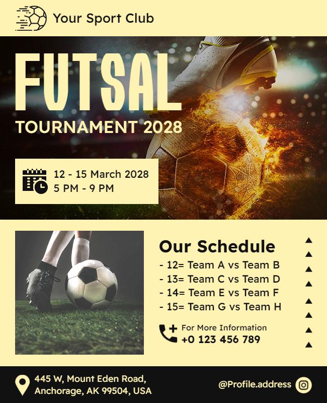 Futsal Tournament Event Schedule Flyer Template