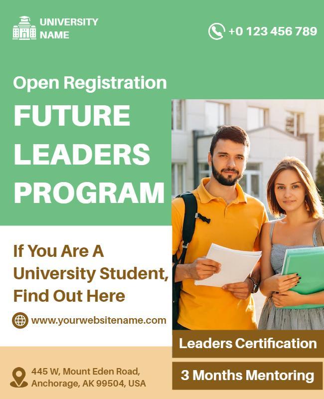 Future Leaders Program Registration Flyer Template