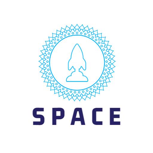 Futuristic Blue Rocket Design Representing Space Exploration Logo Template