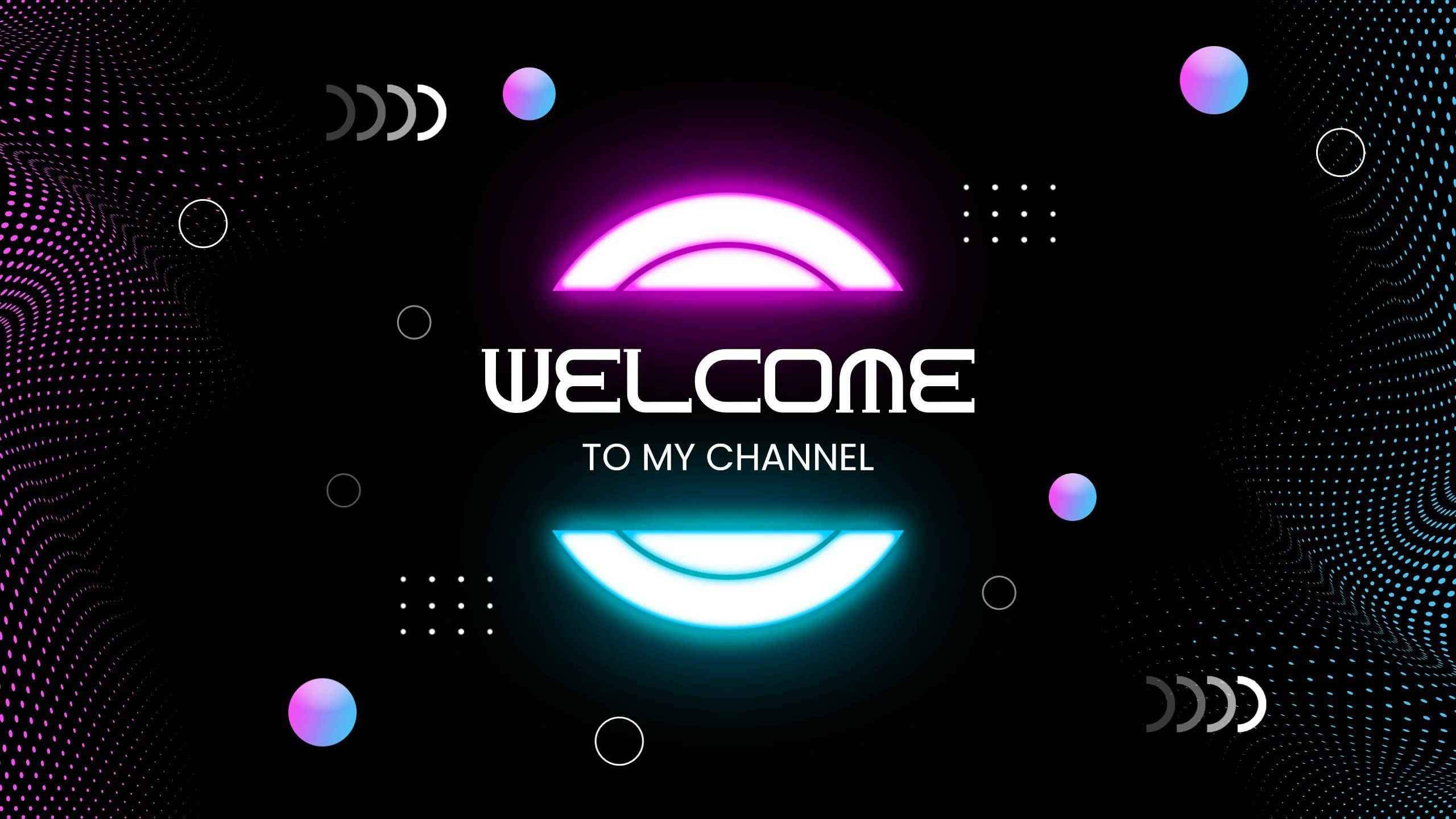 Futuristic Neon Glows and Patterns for YouTube Channel Banner Template