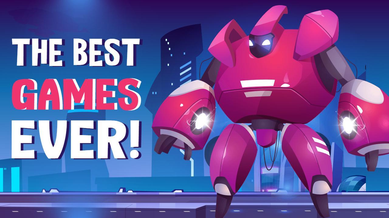 Futuristic Robot Battle Arena Gaming YouTube Thumbnail Template