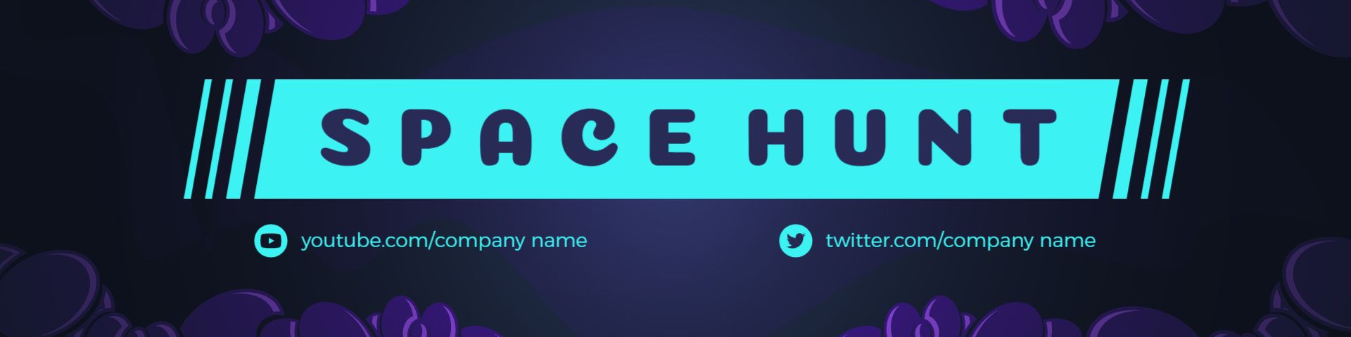 Futuristic Space Theme with Neon Blue Highlights Twitch Banner Template
