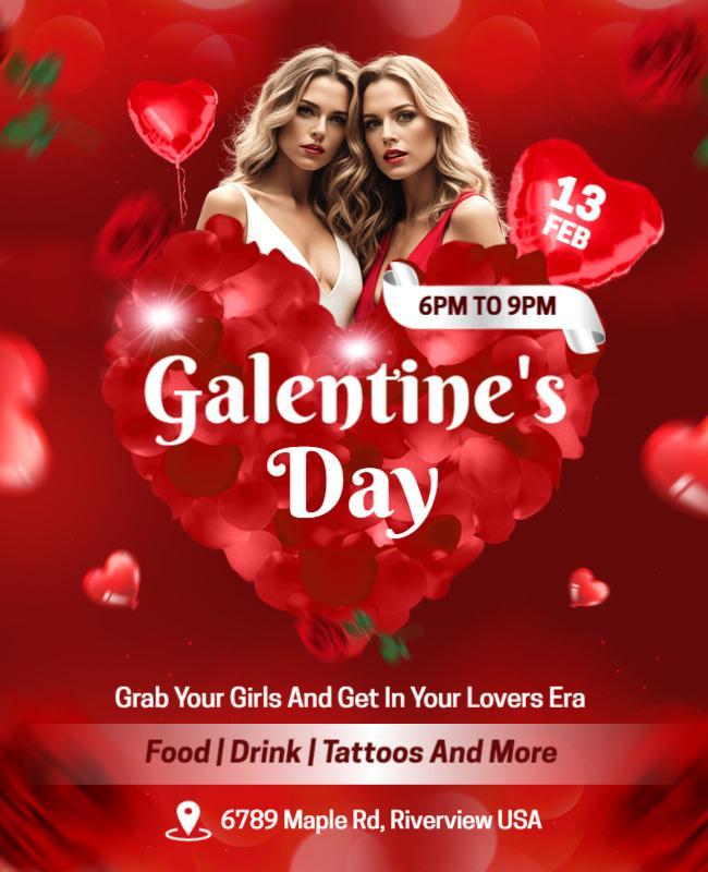 Galentines Day Celebration Event Flyer Template