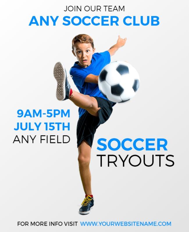 Gallery and Mercury Soccer Tryout Flyer Template