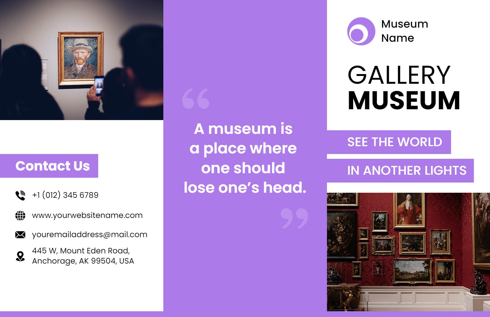 Gallery Museum Art Exhibition and Visitor Information Brochure Template