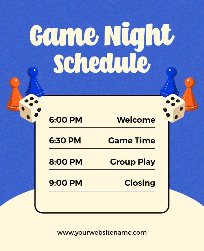 Game Night Schedule Poster Template