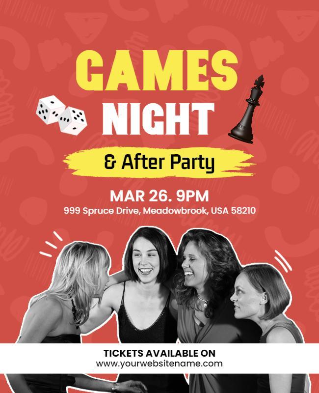 Games Night and After Party Flyer Template