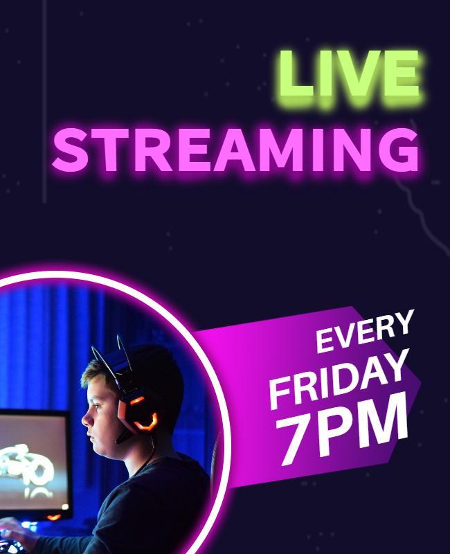 Gaming Live Streaming Event Flyer Template