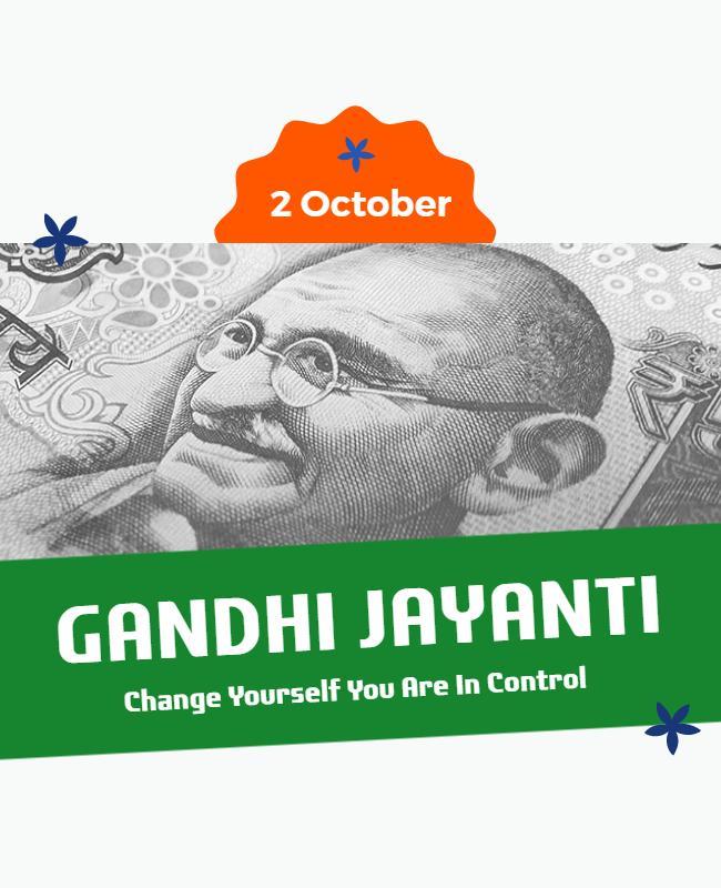 Cultural Green Gandhi Jayanti Celebration Flyer Template