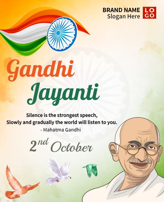 Cultural Indian Heritage Gandhi Jayanti Celebration Flyer Template