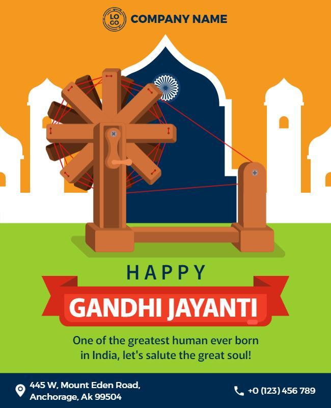 Cultural Tribute to Gandhi Jayanti Celebration Flyer Template