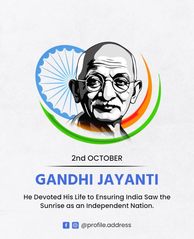 Patriotic Tribute for Gandhi Jayanti Celebration Flyer Template