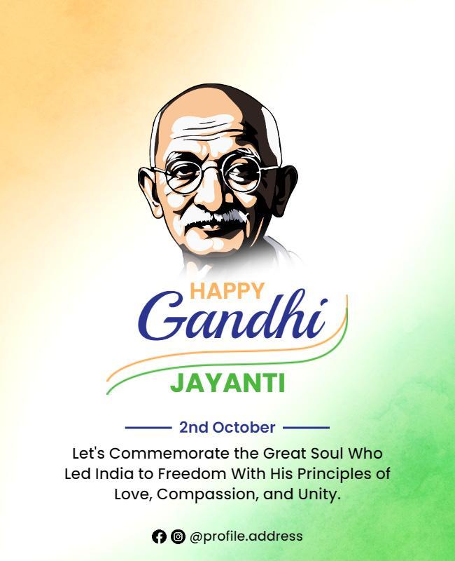 Gandhi Jayanti Commemoration Event Flyer Template