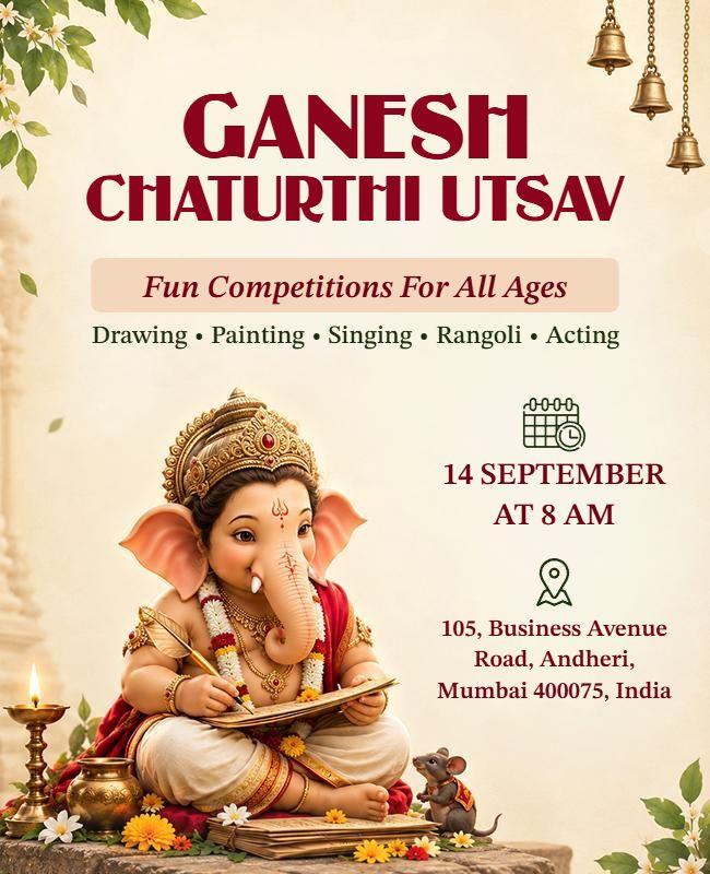 Ganesh Chaturthi Celebration Event Poster Template