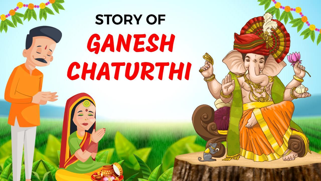 Ganesh Chaturthi Celebration Storytelling Holiday YouTube Thumbnail Template