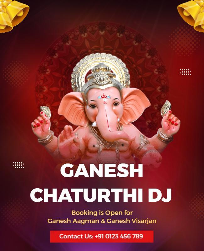 Ganesh Chaturthi Dj Celebration Flyer Template