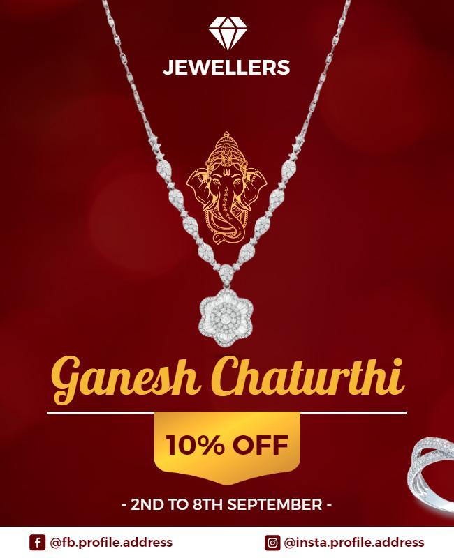 Ganesh Chaturthi Jewelry Sale Flyer Template