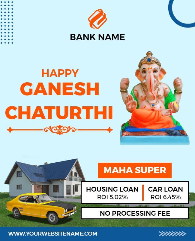 Ganesh Chaturthi Loan Offer Flyer Template