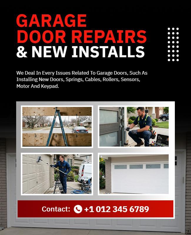 Garage Door Repair and Installation Services Poster Template