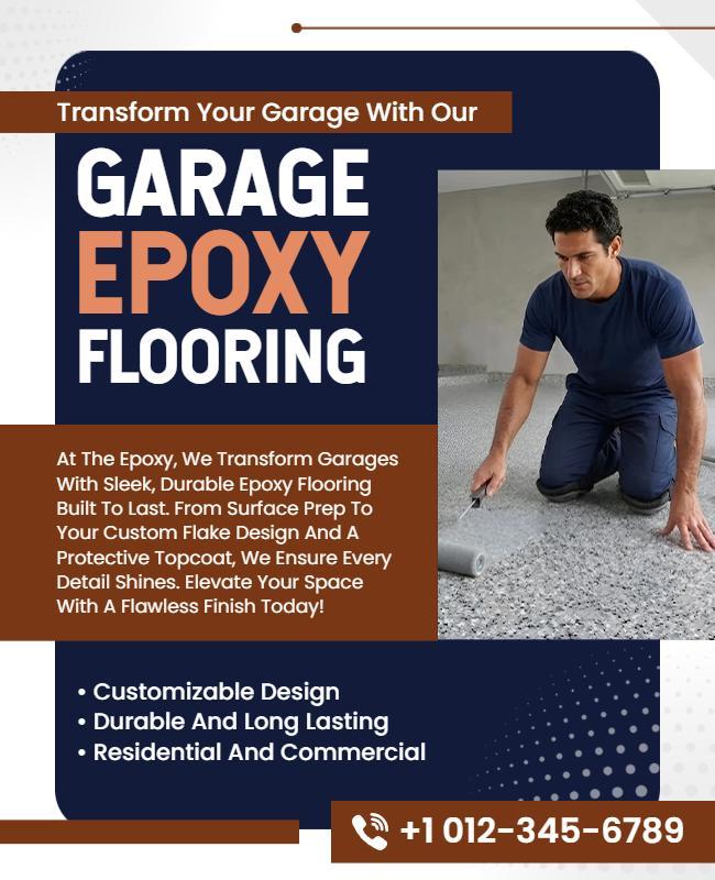 Garage Epoxy Flooring Service Flyer Template