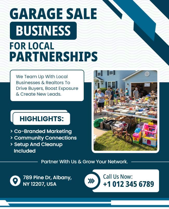 Garage Sale Business Partnership Flyer Template