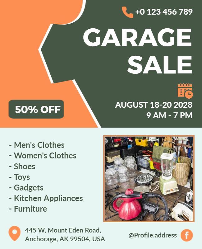 Garage Sale Event Discount Flyer Template