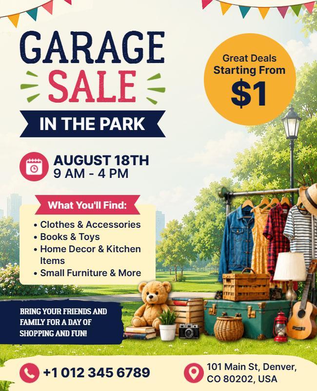 Garage Sale in the Park Flyer Template