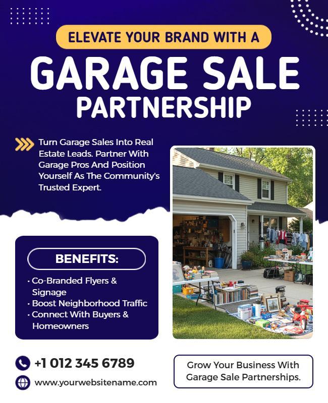 Garage Sale Partnership Promotion Flyer Template