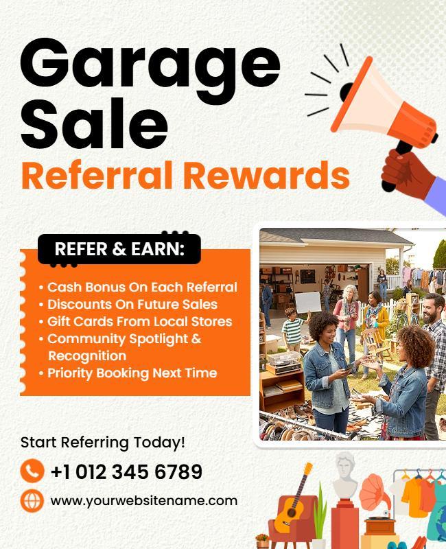 Garage Sale Referral Rewards Flyer Template
