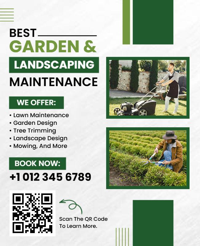 Garden and Landscaping Maintenance Service Flyer Template