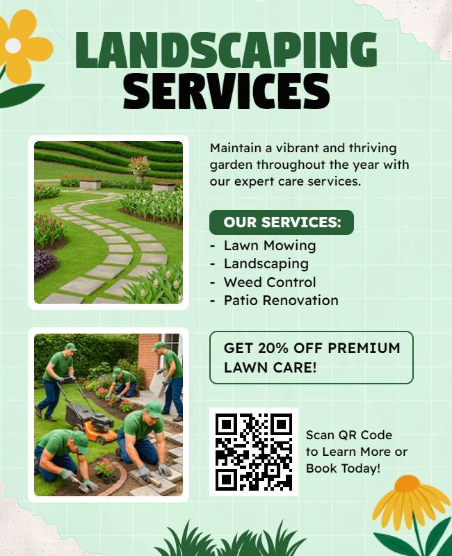 Garden Landscaping Services Promotion Flyer Template
