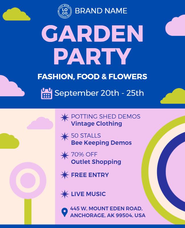 Garden Party Fashion and Flower Festival Flyer Template