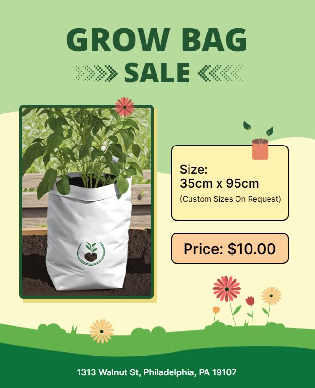 Garden Supplies Grow Bag Sale Flyer Template