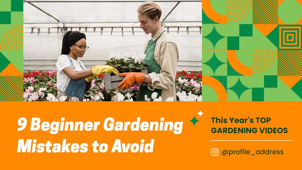 Gardening Tips Beginners Mistakes Trending YouTube Thumbnail Template