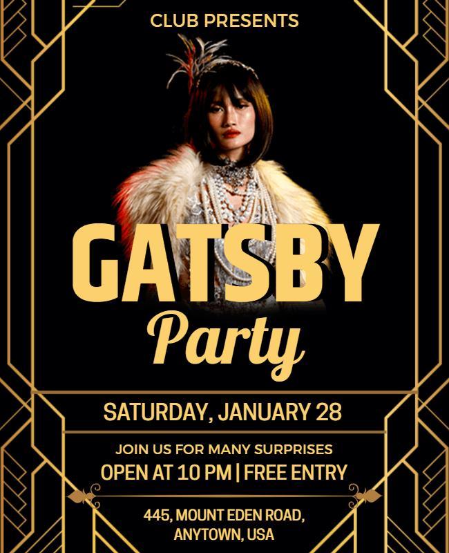 Gatsby Themed Party Event Flyer Template