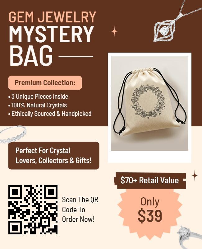 Gem Jewelry Mystery Bag Promotional Flyer Template