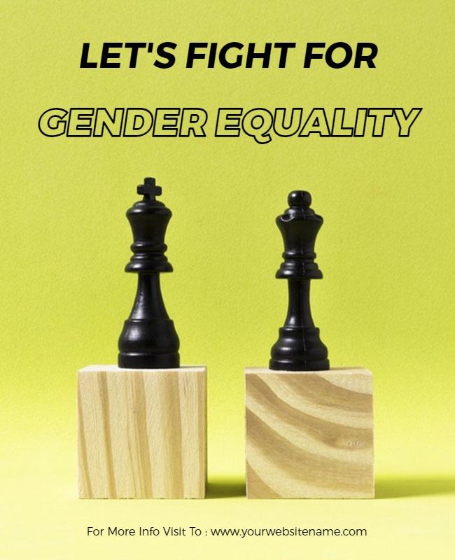 Bold Yellow Gender Equality Awareness Flyer Template