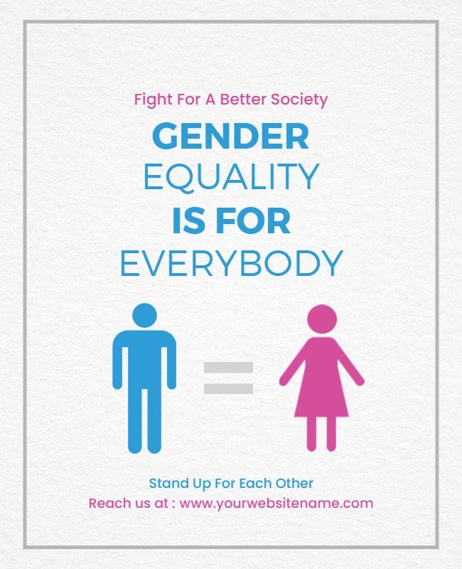 Bold Blue and Pink Gender Equality Awareness Flyer Template