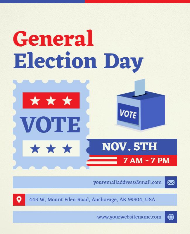 General Election Day Voting Information Flyer Template