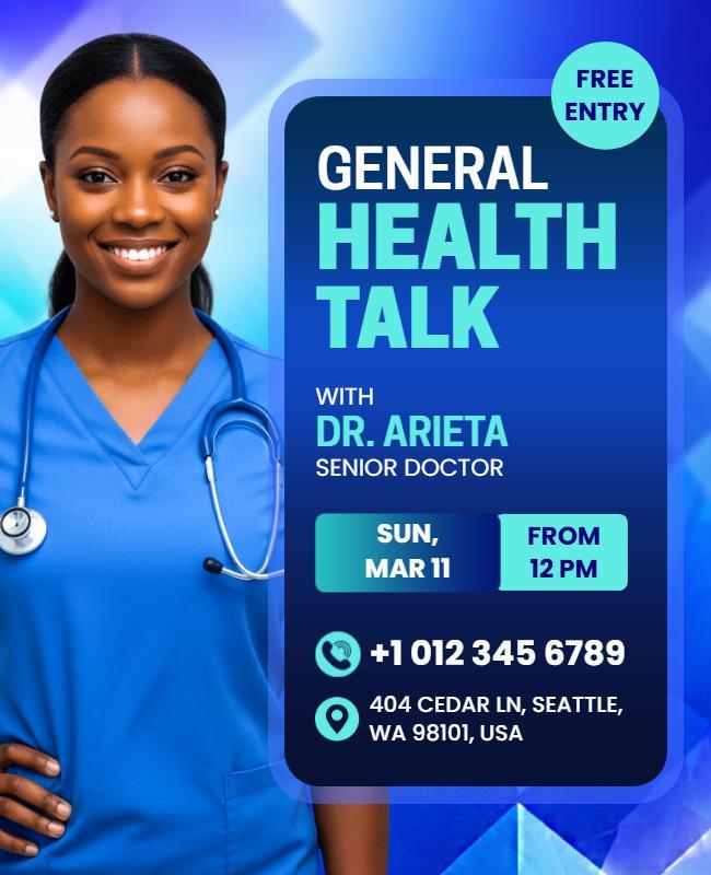 General Health Talk Event Poster Template