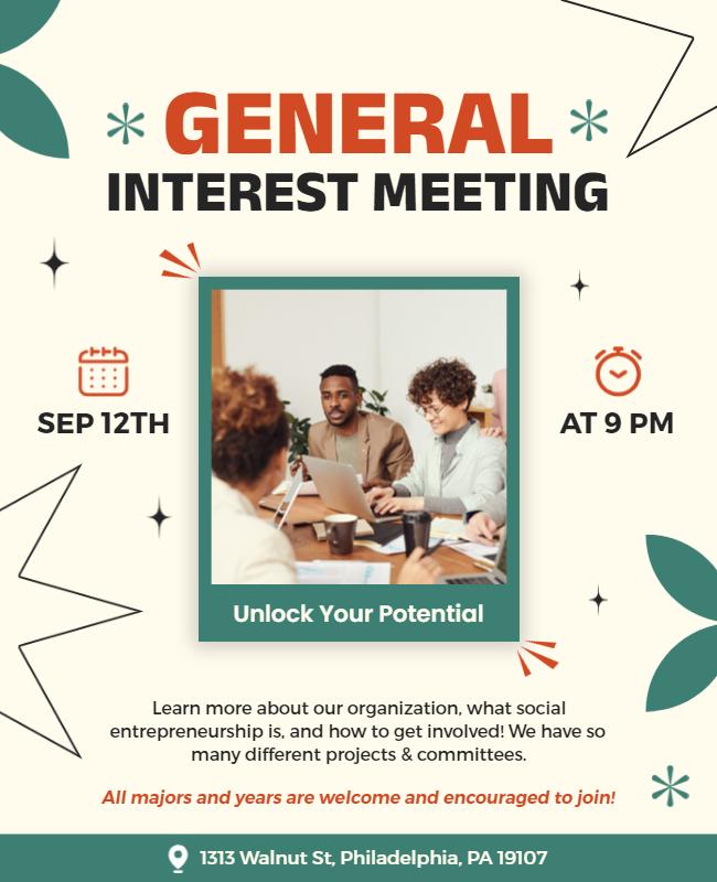 General Interest Meeting Event Flyer Template