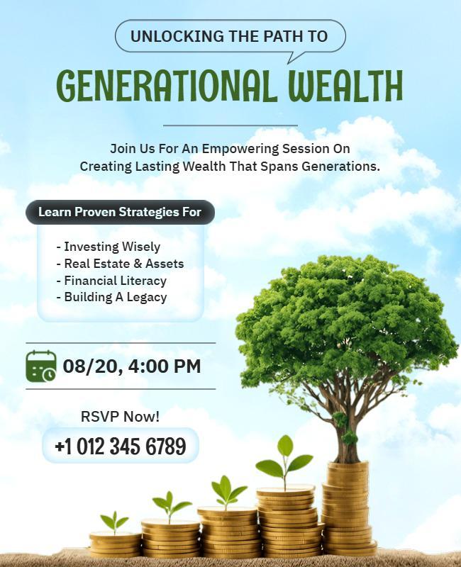 Generational Wealth Strategies Seminar Flyer Template