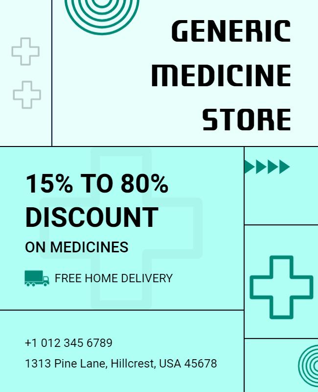 Generic Medicine Store Discount Flyer Template